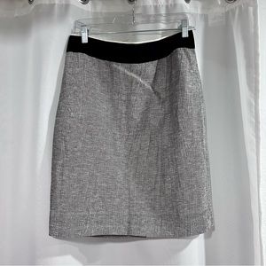 J.Crew Linen Blend Black & White Ripple Pencil Skirt | size 8
